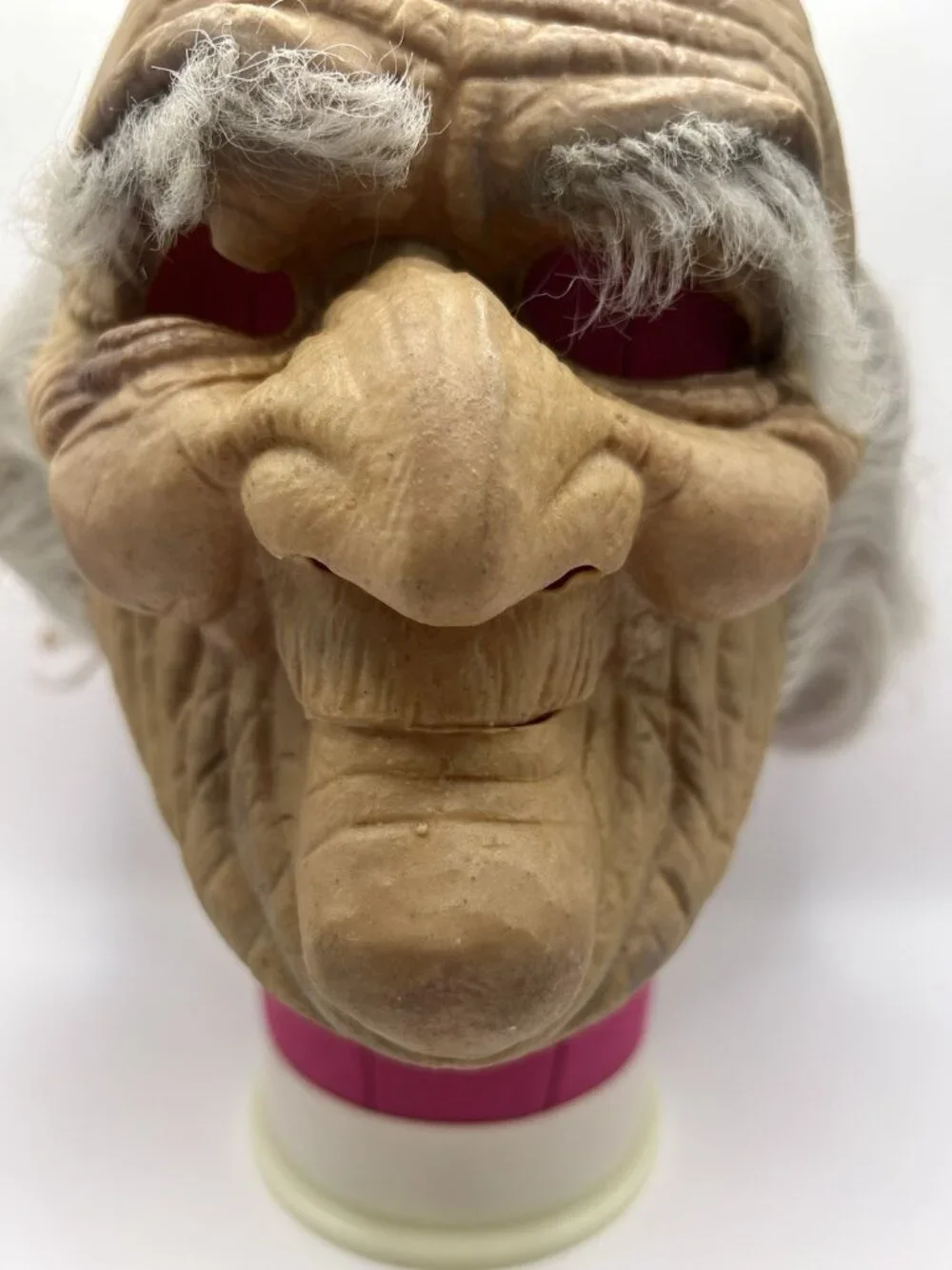 Vintage Old Man Halloween Mask Gray Hair Rubber Latex Adult Costume Creepy Rare